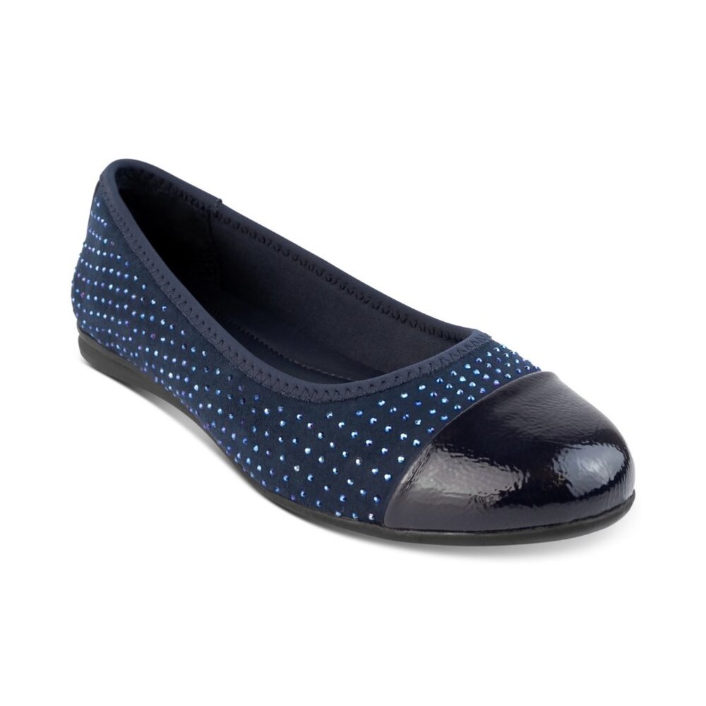 Karen Scott Navy Studded Cap-Toe Ballet Flat